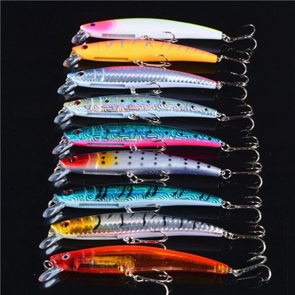 20PCS Fishing Lures Wobbler lure Lot Fishing Lures Plastic Bait Crankbaits Hooks - Picture 2 of 7